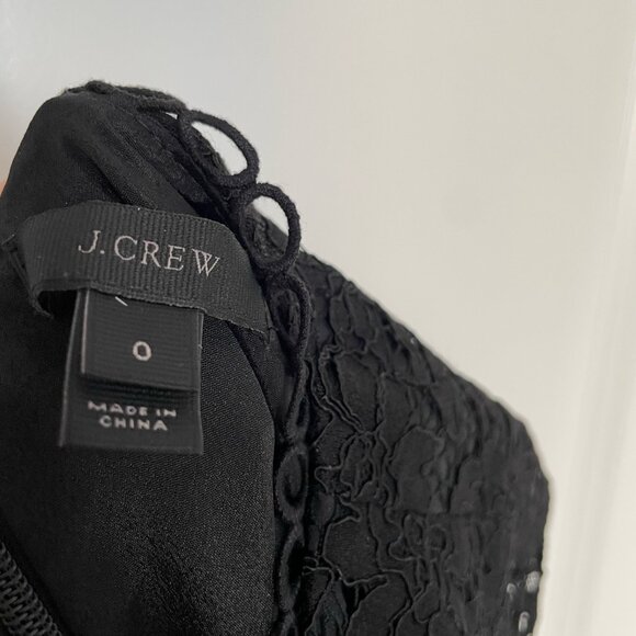 J.Crew Long Sleeve Black Lace Dress - Size 0 - Picture 3 of 3